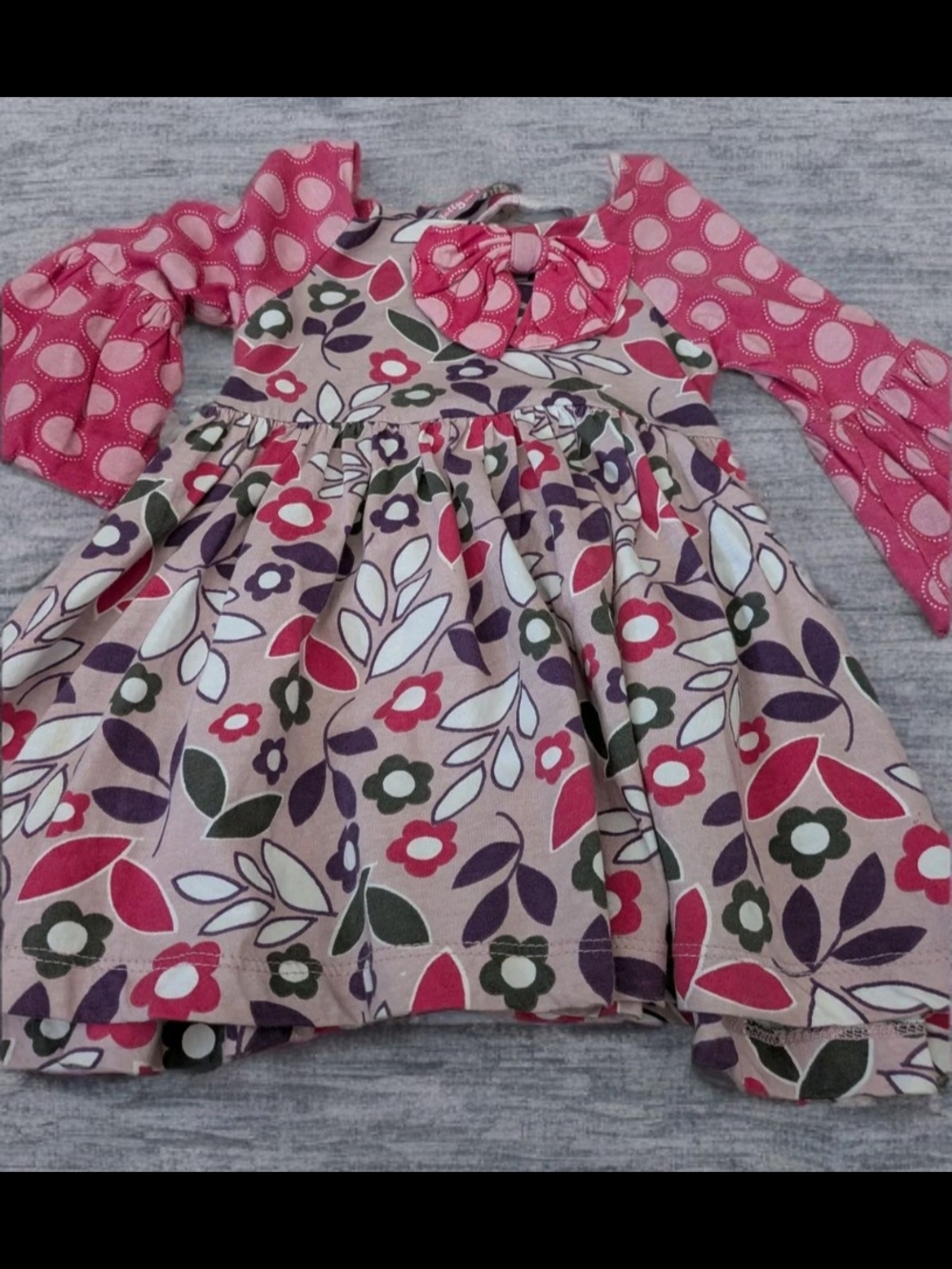 Jelly the Pug Floral and Polka Dot Dress size 12 months